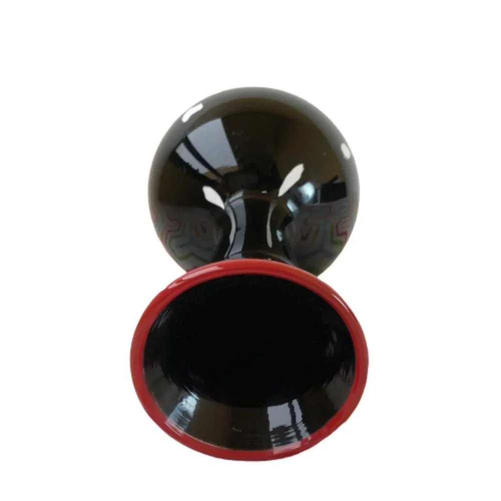 Viscosity Aloysi and Graham Vase Art Studio Glass Black + White
